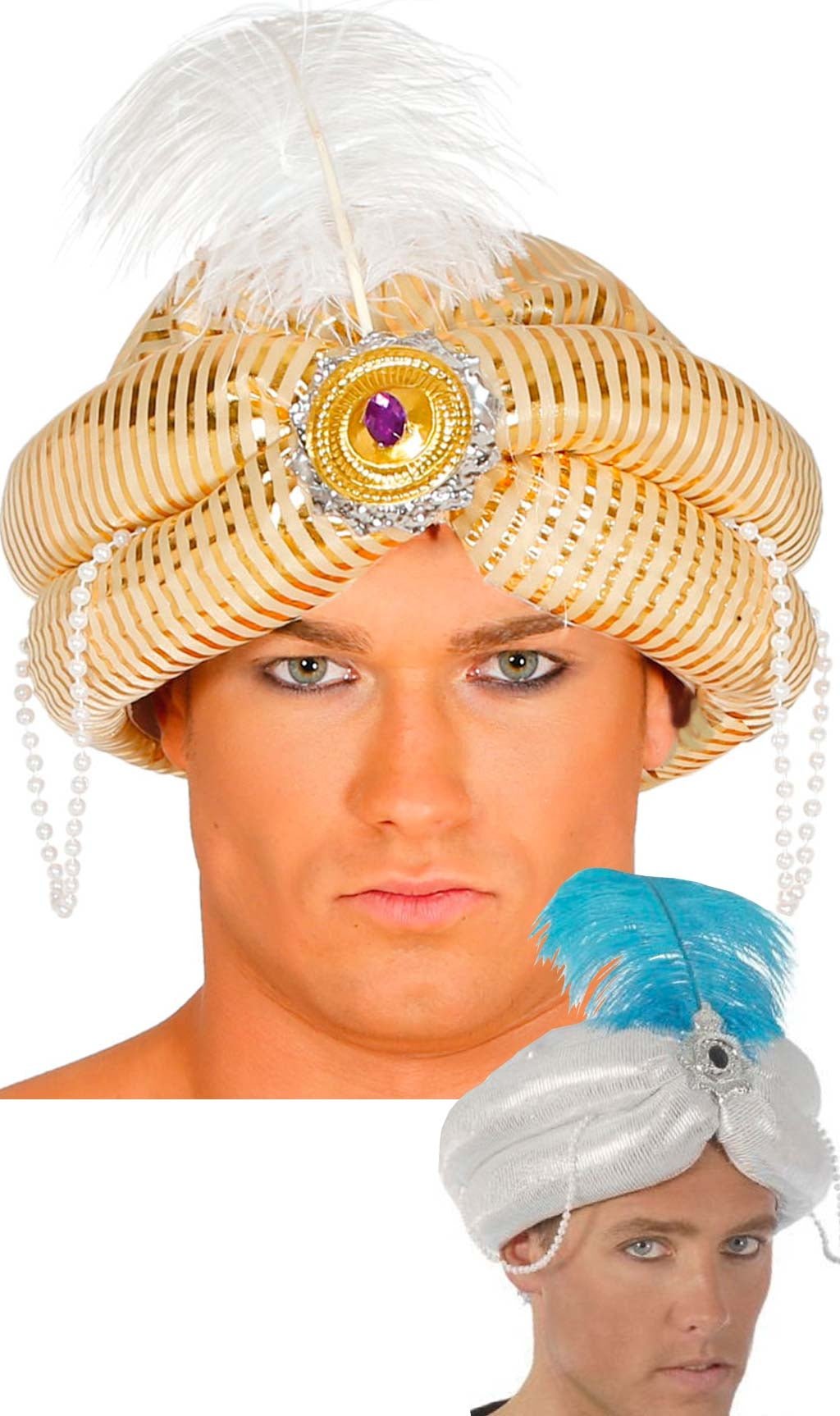 Turbante Arabo Perle Colori
