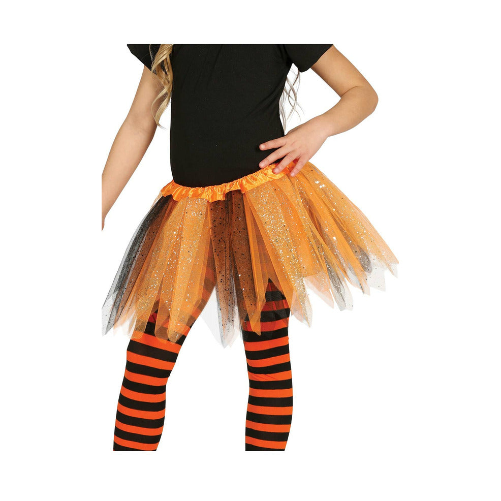 Tutú Naranja y Negro Brillante infantil | Don Disfraz