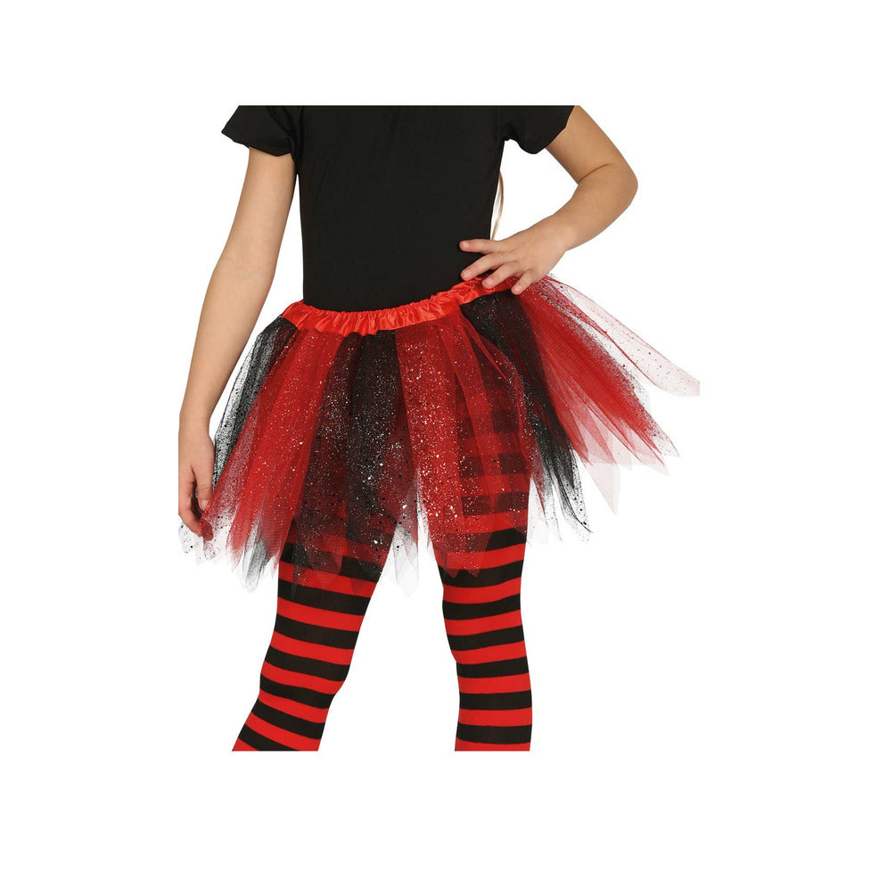 Tutú Rojo y Negro Brillante infantil | Don Disfraz