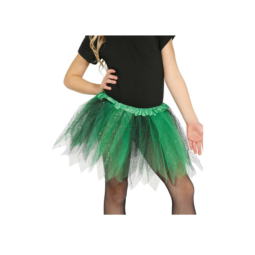 Tutú Verde y Negro Brillante infantil | Don Disfraz