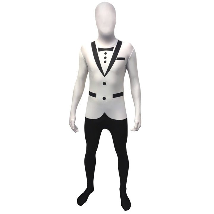 Costume Morphsuit™ Smoking Bianco adulto