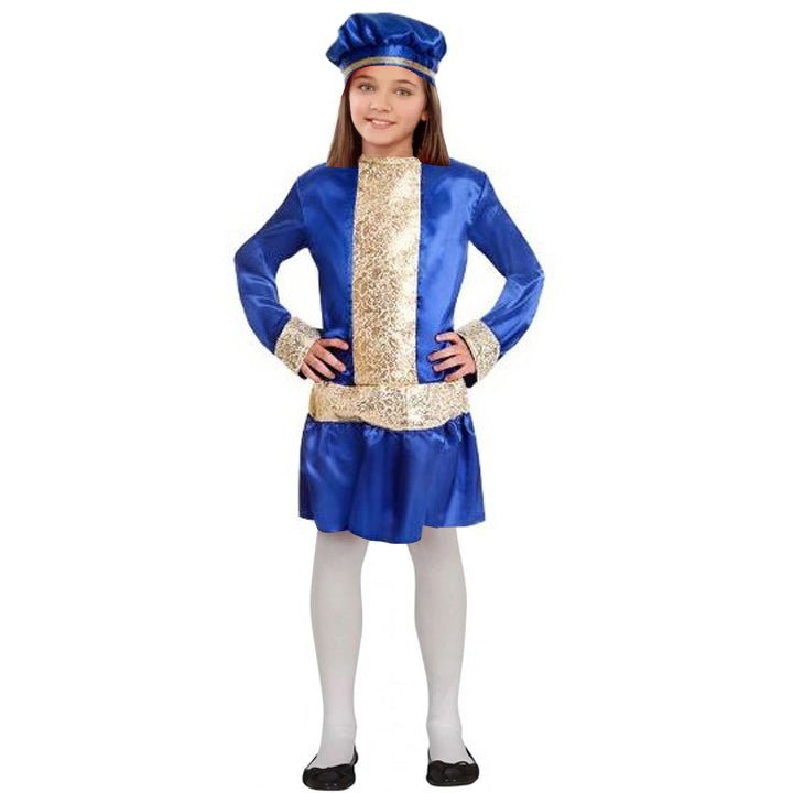 Costume da Paggio con Cappello Azzurro bambino