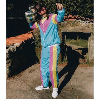 Costume da Tuta Anni 80 Blu per uomo