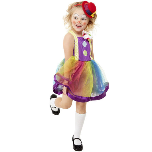 Costume da Clown lilla per bambina