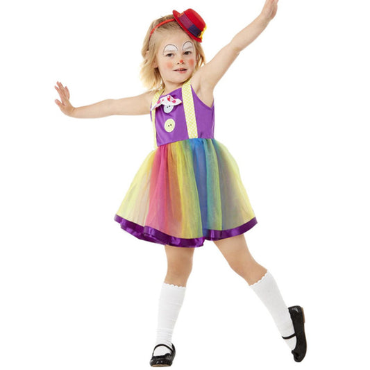 Costume da Clown lilla per bambina