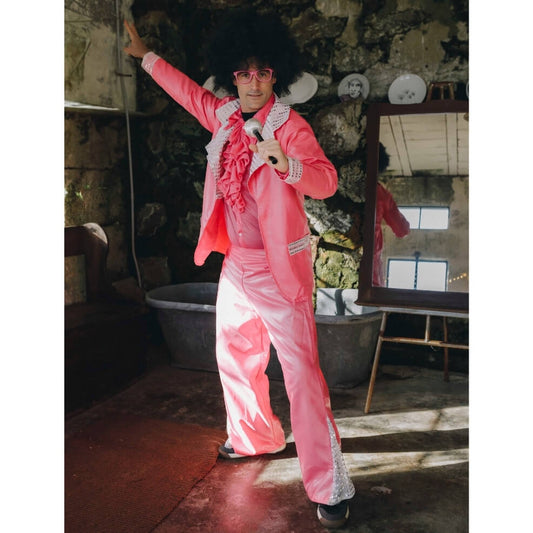 Costume da Disco Rosa per uomo