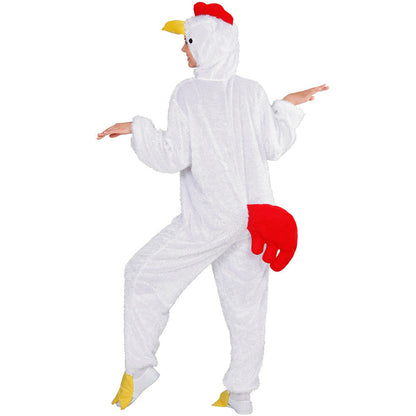 Costume in peluche da Gallo bianco per adulto