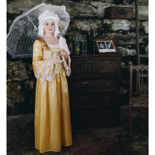 Costume da duchessa barocca dorata per donna