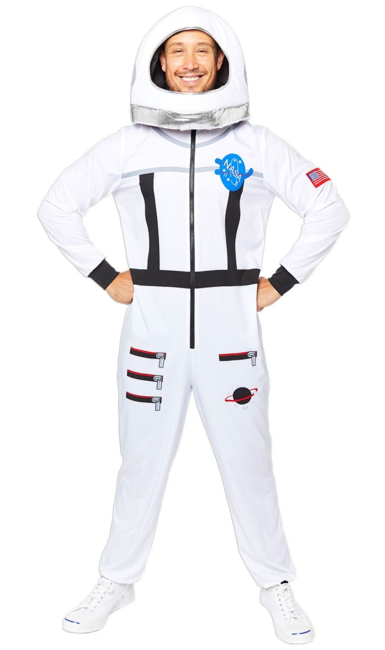 Uomo Vestito Da Astronauta Alla Festa in Costume. Persona Felice  Nell'apparato Spaziale Esploratore Spaziale Illustrazione Vettoriale -  Illustrazione di avventura, esploratore: 253131161