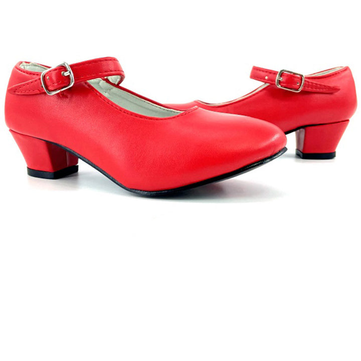 Scarpe da flamenco rosse semplici per bambina