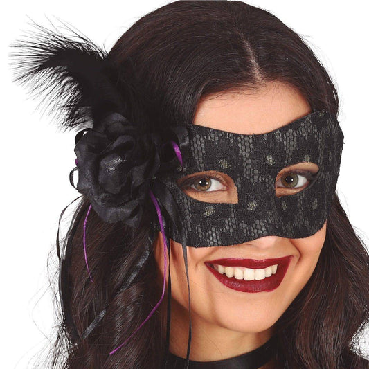 Maschera Nera con piuma