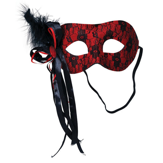 Maschera Rossa con Piuma