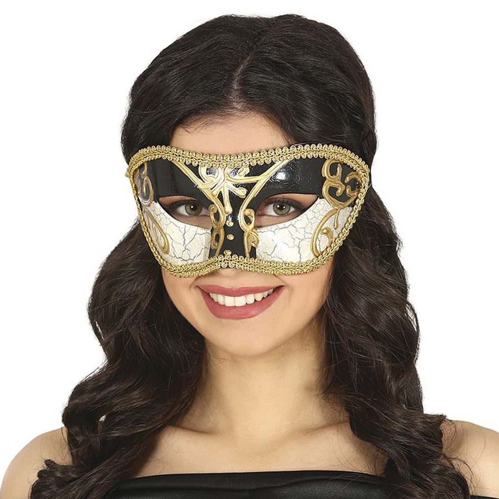 Maschera veneziana in bianco e nero