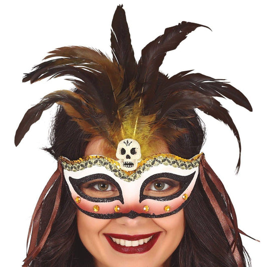 Maschera Voodoo con Piume