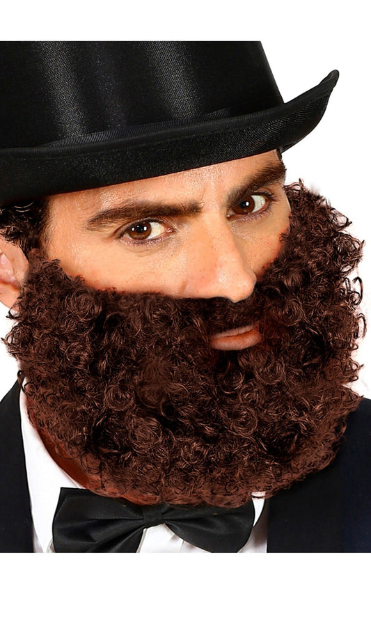 Barba con baffi castani