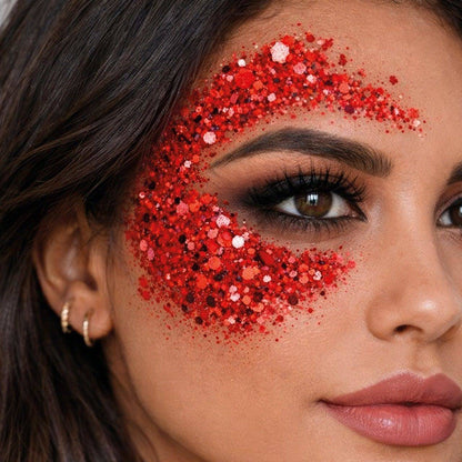 Stick Trucco Glitter Purpurina Rosso 