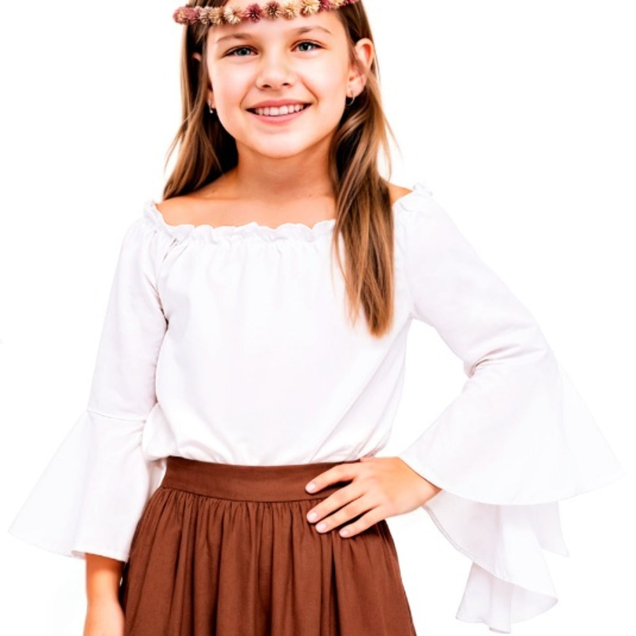 Blusa Medieval con Volant per bambina