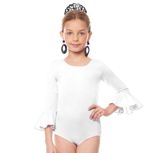 Body Flamenco Bianco per bambina