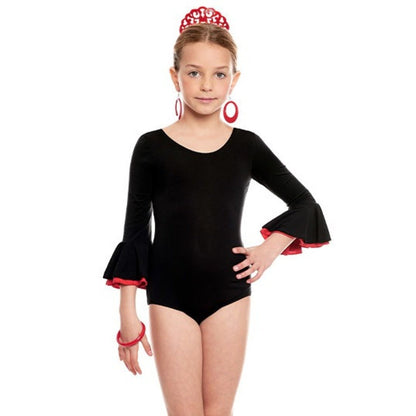 Body flamenco nero per bambini