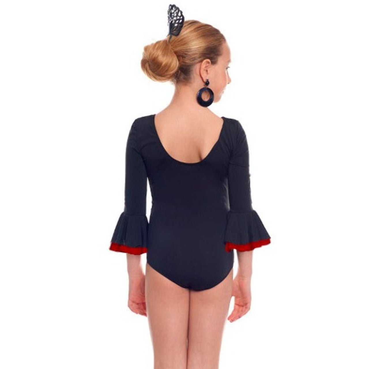 Body flamenco nero per bambini