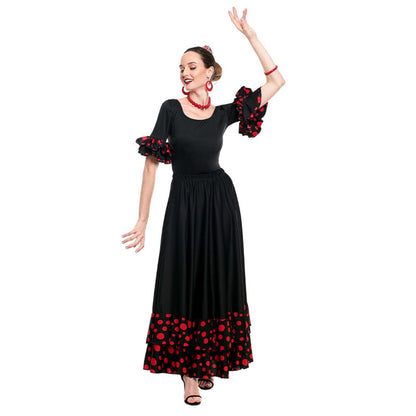 Body flamenco nero con pois