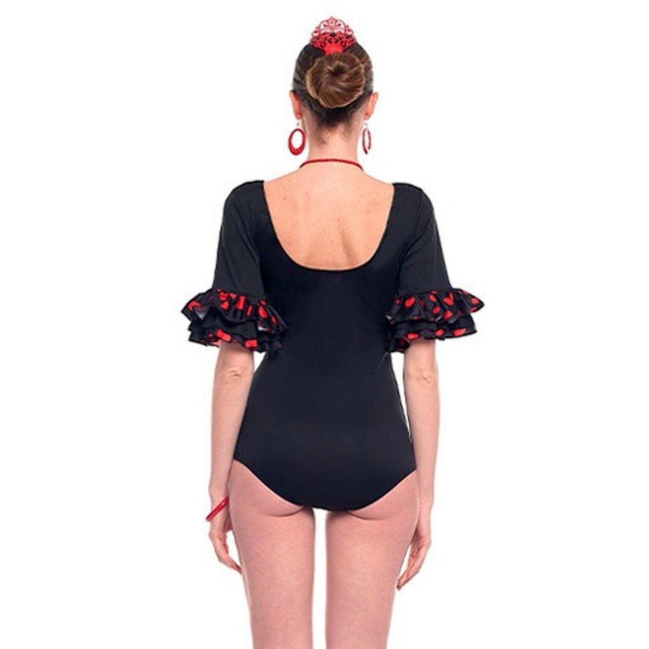 Body flamenco nero con pois