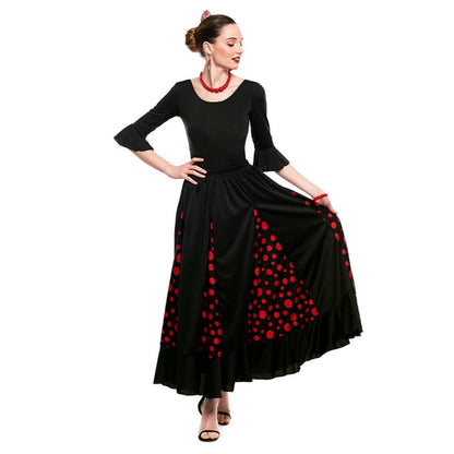 Body flamenco nero con volant