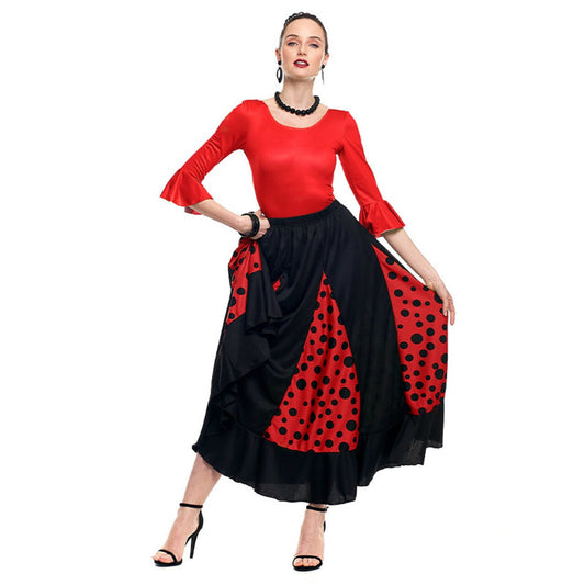 Body rosso da flamenco per donna