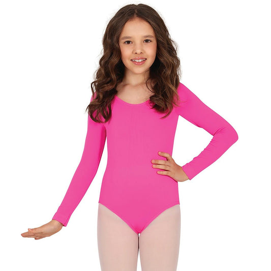 Body Fucsia con maniche lunghe da bambino