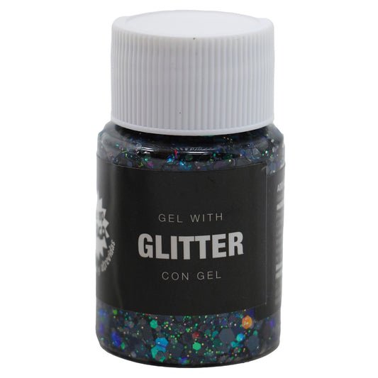 Barattolo di gel glitterato blu