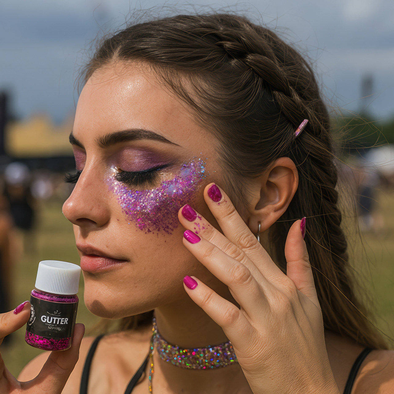 Barattolo di Gel Glitterato Lilla