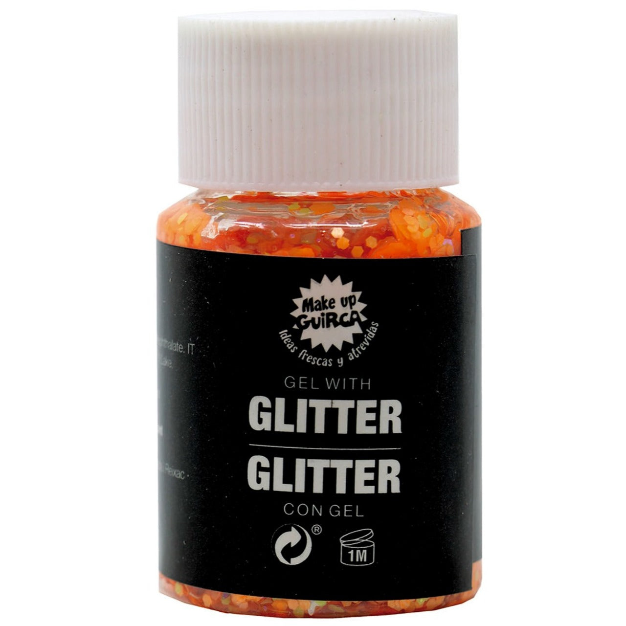 Barattolo di gel glitter arancione