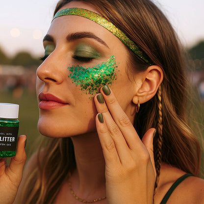 Barattolo gel glitterato verde