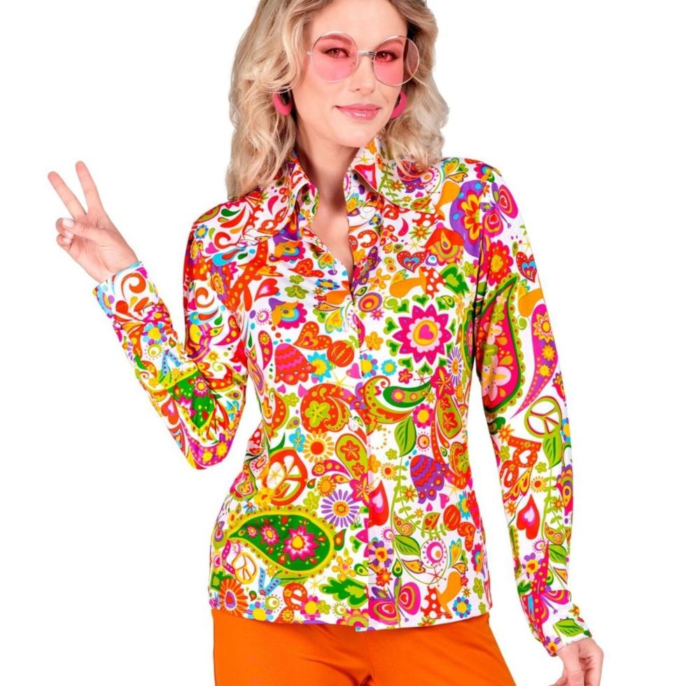 Camicia hippie anni '60 da donna