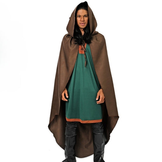 Mantello Con Cappuccio Medievale Per Halloween - Corto In Cotone Mistoo, Rosso Per Costumi E Cosplay - Foto 2