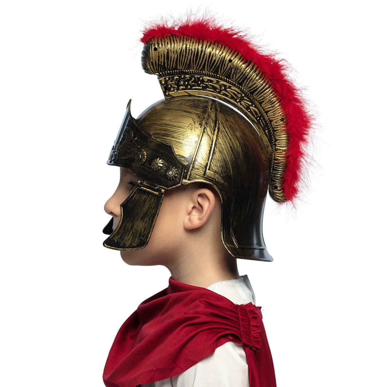 Casco da romano con pennacchio infantile