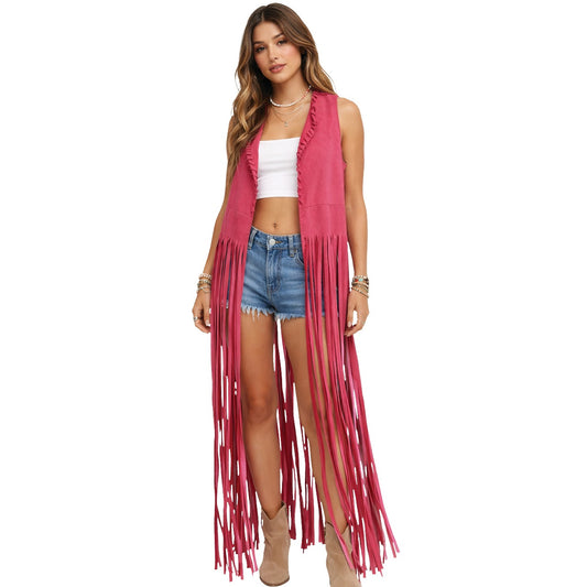 Gilet Hippie Lungo Rosa