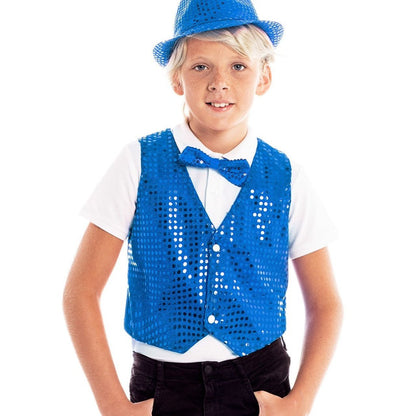 Gilet blu con paillettes Eco per bambini