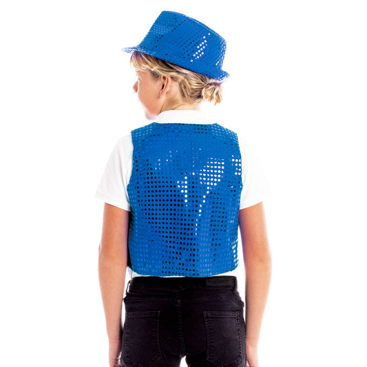 Gilet blu con paillettes Eco per bambini