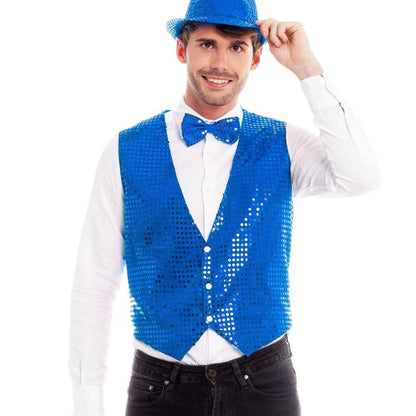 Gilet con paillettes Eco blu