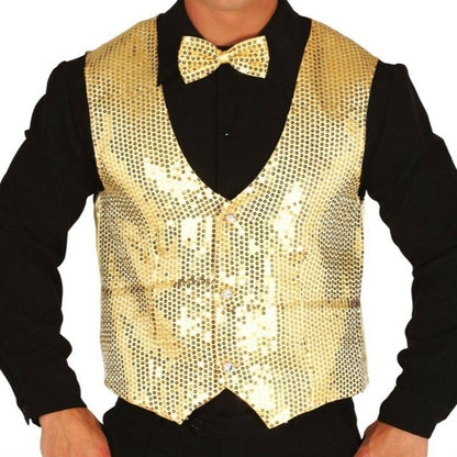 Gilet Paillettes Dorato per adulti