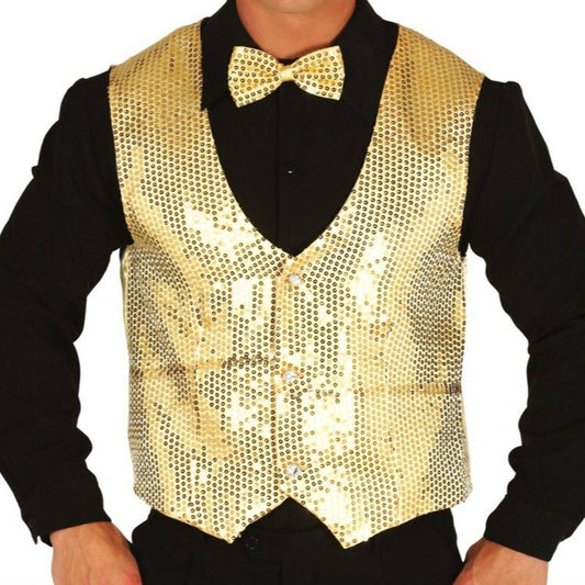 Gilet Paillettes Dorato per adulti