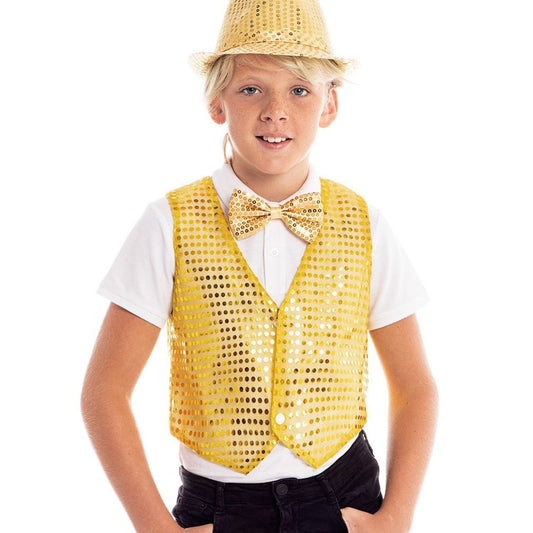 Gilet dorato con Paillettes Eco per bambini