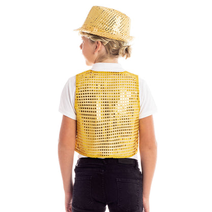 Gilet dorato con Paillettes Eco per bambini