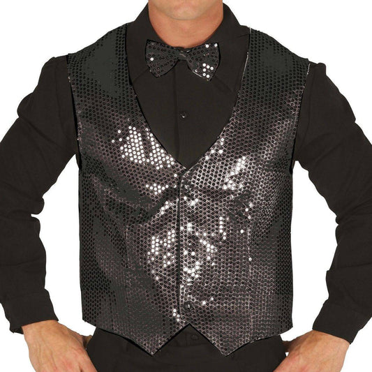 Gilet Paillettes Nero per adulti