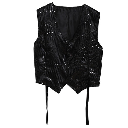 Gilet Paillettes Nero per adulti