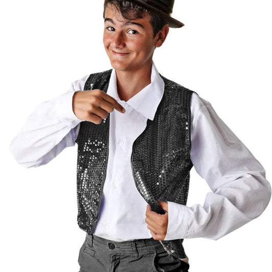Gilet con Paillettes Nero Classico per bambini