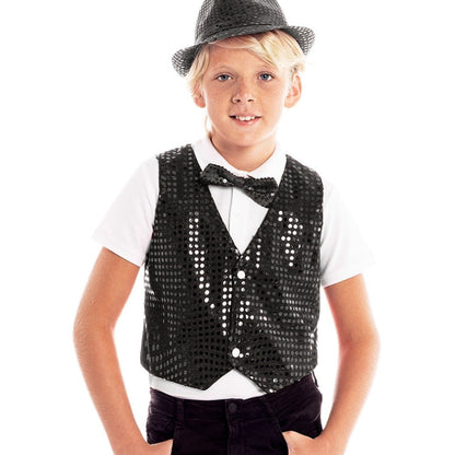 Gilet nero con Paillettes Eco per bambini