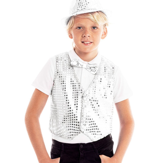 Gilet argentato con Paillettes Eco per bambini