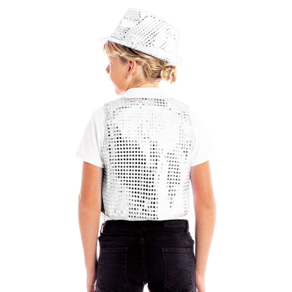 Gilet argentato con Paillettes Eco per bambini